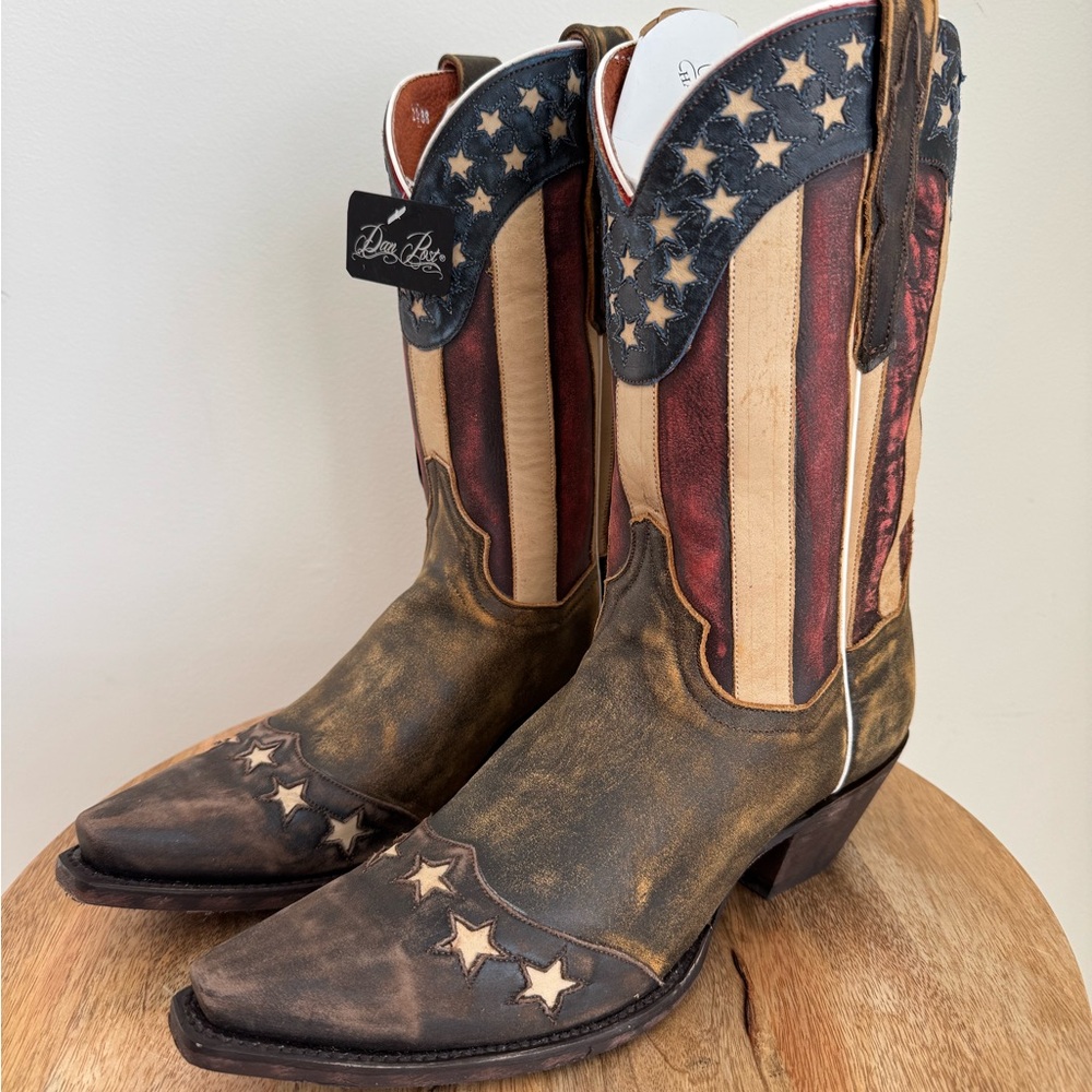 Dan Post Stars and Stripes American Flag Boots DP3586 Men's 10 M  NEW w/out Box!